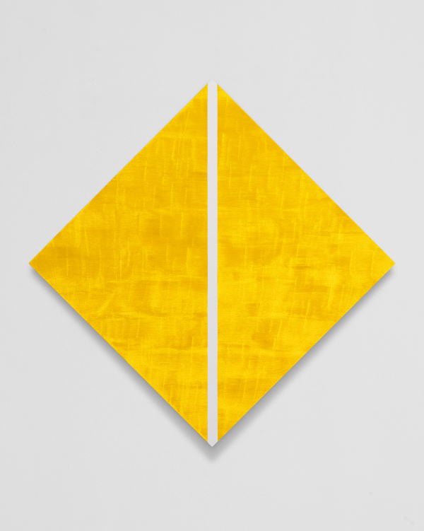 Mary Corse, Untitled (Yellow Diamond with White Inner Band), 2026.jpeg